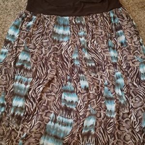 Snake print maxi skirt